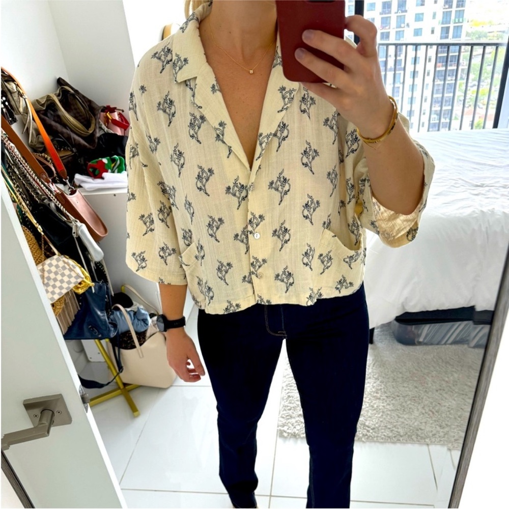 Zara button down collared top - Picture 2 of 6